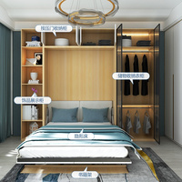 Lit Murphy horizontal de qualité supérieure avec bureau double intégré, mobilier mural, en gros, à vendre