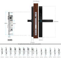 Serrure de porte intelligente à empreintes digitales double face en aluminium, étanche, avec application TTlock, mot de passe, sans clé, pour porte coulissante en verre encadré, serrure de porte numérique