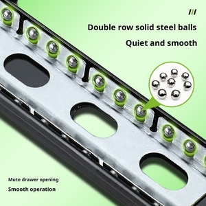 モダンなキッチン引き出しスライドSC4512バッファーダンピング3セクションスチールボールスライドソフトクロージング31-50kg荷重容量 - Product Image 2