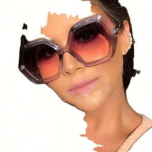 Novedades 2021, Gafas de Sol Modernas Retro para Hombre y Mujer, Lentes Degradadas Irregulares, Protección UV400, Gafas de Sol Poligonales Extra Grandes para Mujer - Product Image 1
