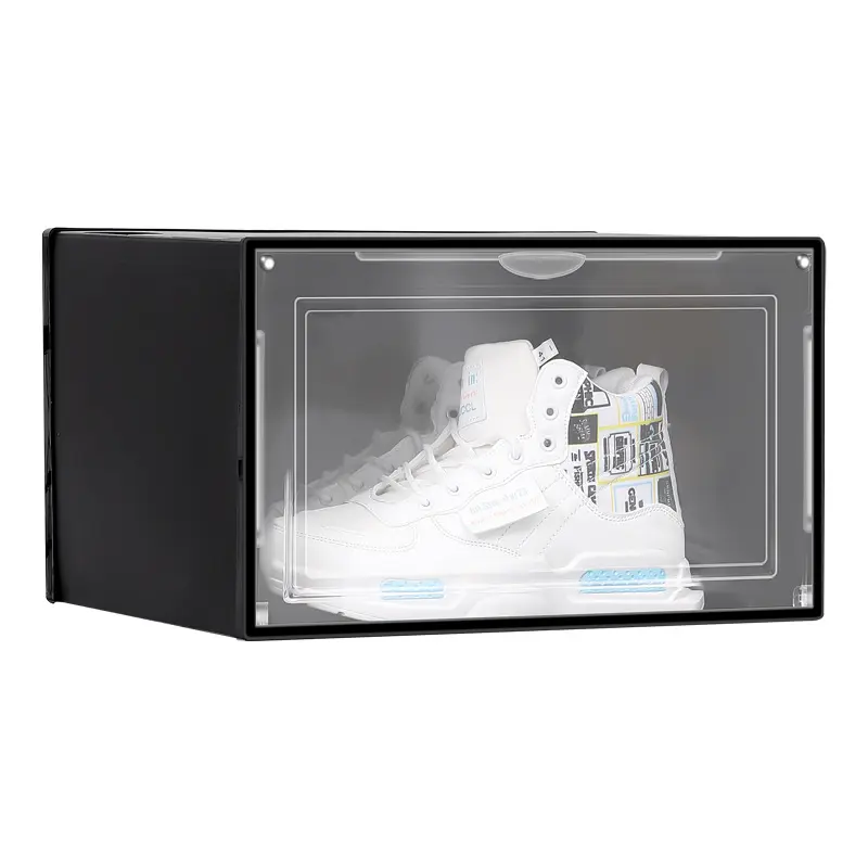 Clear Magnet Plastic Shoe Boxes Drop Front Shoe Storage Box Acrylic Custom Transparent Stackable Organizer Display Shoe Boxes