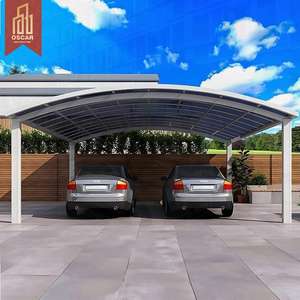 Abri de voiture en polycarbonate sur mesure de type L en aluminium, installation facile, avec structure en <span class=keywords><strong>bois</strong></span>, pour allée extérieure et jardin - Product Image 1