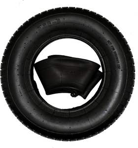 Pneu HL 3.50-8 "et chambre à air remplis d'air, 4PR avec tige <span class=keywords><strong>de</strong></span> <span class=keywords><strong>valve</strong></span> en métal courbé TR87, convient à une <span class=keywords><strong>roue</strong></span>/jante <span class=keywords><strong>de</strong></span> 8 pouces - Product Image 1