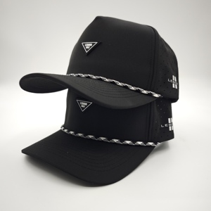 Gorra de golf impermeable de cinco paneles con emblema de silicona personalizado, perforaciones láser transpirables, OEM, MOQ bajo - Product Image 2