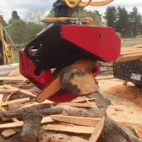 Gergaji Grapple Excavator 90 Derajat dengan Gergaji Rantai, Gergaji Grapple yang Dipasang pada Loader / Excavator / Crane untuk Pemotongan Pohon Kehutanan