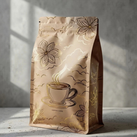 Sac d'emballage pour café personnalisé de 250 g, sac en aluminium alimentaire à fond plat, sac d'emballage anti-humidité pour poudre de matcha