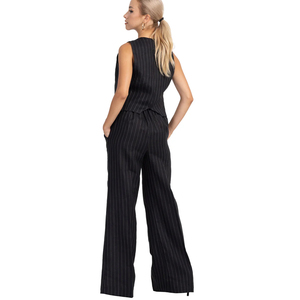Conjunto de <span class=keywords><strong>Chaleco</strong></span> y Pantalón de Traje para <span class=keywords><strong>Mujer</strong></span> con Rayas Diplomáticas, Hecho a Medida, Estilo Formal para Oficina, <span class=keywords><strong>Chaleco</strong></span> Casual de Negocios - Product Image 5