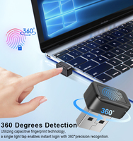 Lector de Huellas Dactilares con Carcasa de Plástico, Windows Hello Touch ID, Auto Driver, Multiusuario, Inicio de Sesión Seguro y Rápido en 0.05s, Adaptador USB U5 en Stock