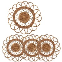 Vente en gros de sets de table ronds en rotin tissés à la main pour table à manger et décoration de mariage, sets de table naturels écologiques