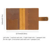 Portefeuilles en cuir véritable pour hommes, style vintage, fermeture à boutons, blocage RFID, protège-passeport, porte-cartes, portefeuille de protection pour hommes