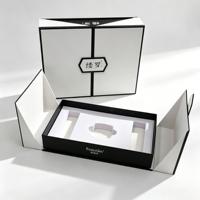 Boîte cadeau rigide à double ouverture avec logo personnalisé, faible MOQ, en carton recyclable de luxe pour cosmétiques