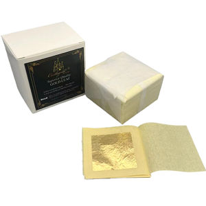 4.33 X 4.33 cm 24 K 99% Emas Asli yang Dapat Dimakan, Sehat, dan Mewah untuk Dekorasi Anggur dan Kopi Lembaran Foil Emas yang Dapat Dimakan - Product Image 6