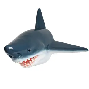 קיר אמנות תפאורה אנימציה כריש ראש פיסול שרף כריש ראש חזה פיסול