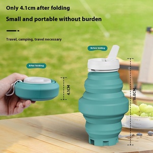 Cho Amazon sáng tạo xách tay Silicone gấp cốc nước cấp thực phẩm cưỡi thể thao Ấm đun nước rơm cho du lịch tour du lịch trực tiếp bán buôn - Product Image 4