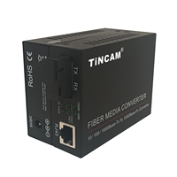 Convertidor de Medios de Fibra Óptica Ethernet de 100M, Fibra Única SC 25km WDM 1310/1550nm, Transceptor de Red RJ45
