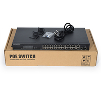 SDAPO PSE2624GSR-AI Anti-tonnerre 4KV 24 + 2 + 2SFP Port Watchdog VLAN 250 Mètre Protection contre la foudre 250W Poe Switch pour 8MP IPC