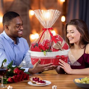 Cofre decorativo vacío con cintas y bolsa Cuerda tejida Cesta de regalo de Navidad Almacenamiento para regalos con asas Decoración para el hogar - Product Image 6
