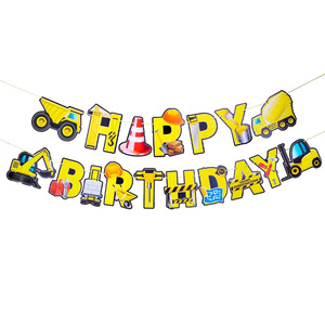 Set di Stoviglie a Tema Cartoni Animati per Feste di <span class=keywords><strong>Compleanno</strong></span> dei Bambini, Kit con Veicoli da Costruzione per Ragazzi e Ragazze, Ideale per San Valentino - Product Image 2