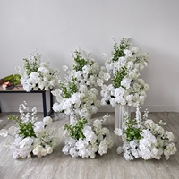Bouquet de mariée, arrangement de fleurs rouges et roses, roses blanches décoratives, fleurs artificielles, centre de table de mariage pour table ronde