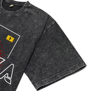T-shirts respirants pour hommes en coton noir délavé à l'acide avec imprimé lettres, col rond, manches courtes, style streetwear, personnalisables pour la vente en gros - Product Image 5