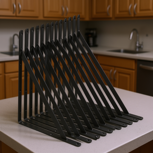 Soporte de estante flotante de alta resistencia de 18 x 12 pulgadas, 12 piezas, acero negro mate, soporte triangular de 3 mm de grosor, capacidad de 160 libras - Product Image 2