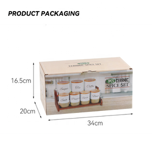 Glasierte Keramik-Vorratsdosen-<span class=keywords><strong>Set</strong></span>, Luftdichte Behälter mit Bambusdeckel für Kaffee, Tee, Zucker & Gewürze, Küchenorganisation - Product Image 6