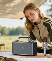 XDOBO Bold Mini 5.0 Wasserdichter Lautsprecher 80W Eingebauter Akku Soundkarte Karaoke Outdoor Holzgehäuse Heim-Audio