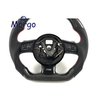 Volant en fibre de carbone <span class=keywords><strong>Audi</strong></span> RS 2012-2016 avec LED rouge RAM Power pour S4 <span class=keywords><strong>RS3</strong></span> RS4 RS5 RS6 RS7 RSQ3 S3 A5 en fibre de carbone véritable et cuir - Product Image 3