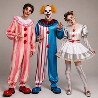 Costume de Joker Tueur Maléfique Transfrontalier pour Adulte, Tenue de Scène Unisexe pour Halloween, Fête Costumée, Arlequin, Carnaval, en Polyester