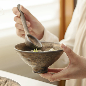 <span class=keywords><strong>Grand</strong></span> bol japonais doré en argile pour soupe de nouilles, élégant plat décoratif pour halls d'hôtel et restaurants - Product Image 1