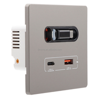 Panneau mural multifonctionnel 20W avec prise USB Type-C à charge rapide et câble d'extension USB C Lightning pour téléphone portable