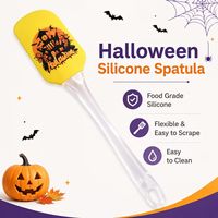 Spatule en silicone pour Halloween avec manche transparent, outil de cuisson résistant à la chaleur pour mélanger la crème et la pâte à gâteau