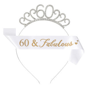 Conjunto de faja y tiara de fiesta de <span class=keywords><strong>cumpleaños</strong></span> de plata 50 Decoraciones de <span class=keywords><strong>cumpleaños</strong></span> Regalos para mujeres - Product Image 4