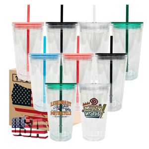 16 oz Snow Globe clear Mixed Color Shimmer Acrylic Kids <b>Cup</b> 16oz 24oz Adventure Plastic Tumbler <b>with</b> Hole and Plug - Product Image 1
