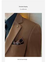 Jas Breathable satu kancing pria, Blazer celana bisnis pesta pernikahan 3 potong