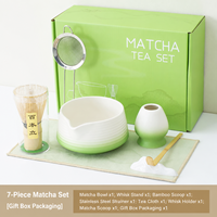 Ensemble de bols à matcha en céramique Dehua de style japonais avec bec verseur, design dégradé pour le fouettage du thé, cérémonie du thé japonaise, emballage en boîte colorée