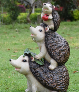 Açık Hava Çevre Dostu Reçine Simülasyon Kirpi Heykeli El Yapımı Sevimli Hayvan Heykeli Bahçe Dekorasyonu - Product Image 4