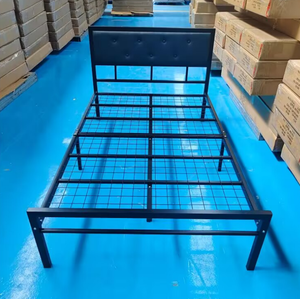 Çin Modern ucuz fiyat siyah tel örgü yetişkin çelik tek kişilik yatak yapısı demir metal karyola iskeleti - Product Image 3