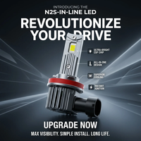 Nouveau phare N2S-H1/H3/H7/H11/9005/9006/9012/880/H4/H19/H13/H15 30W 4000LM 4300K/6000K 12-24V en aluminium universel