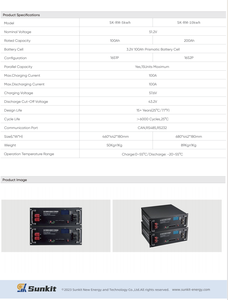 SUNKIT 5kwh 48-51.2v 100ah Batería de Iones de Litio de Alta Calidad y Resistencia a Altas Temperaturas para Montaje en Rack, Venta al Por Mayor de Fábrica - Product Image 5