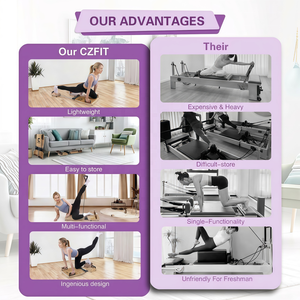Tabla de <span class=keywords><strong>Pilates</strong></span> Plegable Todo en Uno para Gimnasio en Casa, Máquina Portátil de Entrenamiento de Fuerza del Core <span class=keywords><strong>con</strong></span> <span class=keywords><strong>Bandas</strong></span> de Resistencia - Product Image 6