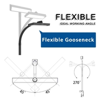 Lampe de bureau LED électrique minimaliste avec interrupteur à bouton, bras articulé flexible réglable, tête de lampe large blanche pour salle de lecture