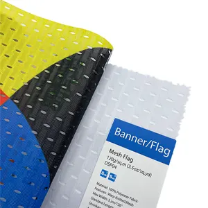 Penjualan terlaris kain bendera untuk pewarna sublimasi pencetakan langsung dan UV, 110gsm bahan kain benang daur ulang
