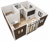 Maison conteneur extensible de 20 pieds avec salle de bain, double espace, maison préfabriquée portable avec aménagement flexible Ray-Zen