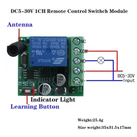 QIACHIP 433Mhz Sakelar Remote Control Nirkabel Universal DC 5V-60V 1CH Modul Penerima Relay Pemancar RF 433Mhz Remote Control