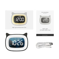 Jam alarm meja digital mini lucu, jam elektrik digital mini lucu, tampilan led, jam meja alarm untuk meja ruang tamu