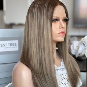 Lujo 100% europeo HD encaje superior pelucas judías Balayage color cabello humano Natural judío Kosher pelucas con nudo blanqueado - Product Image 1