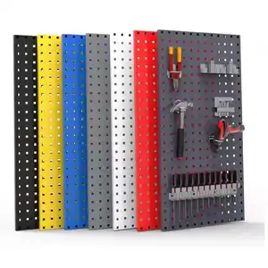 用于墙壁车库实用工具的金属钉板面板工作台、车间、棚屋模块化钉板存储系统