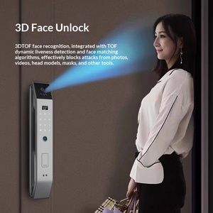Cerradura Inteligente de Seguridad para Puerta con Reconocimiento Facial, Huella Dactilar y Contraseña, Control por Teléfono Móvil, Origen China, Fábrica Transfronteriza - Product Image 2