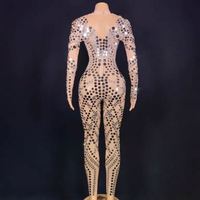 Combinaison sexy pour femmes, en sequins et strass, en spandex/nylon, une pièce, vêtements de danse, costumes de danse de pole dance, de danse de salon, pour les festivals